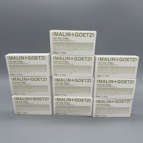 Set Of 10 Malin+Goetz Rum Bar Soap for Hand & Body 1.7oz / 50g Travel Size - Picture 1 of 2